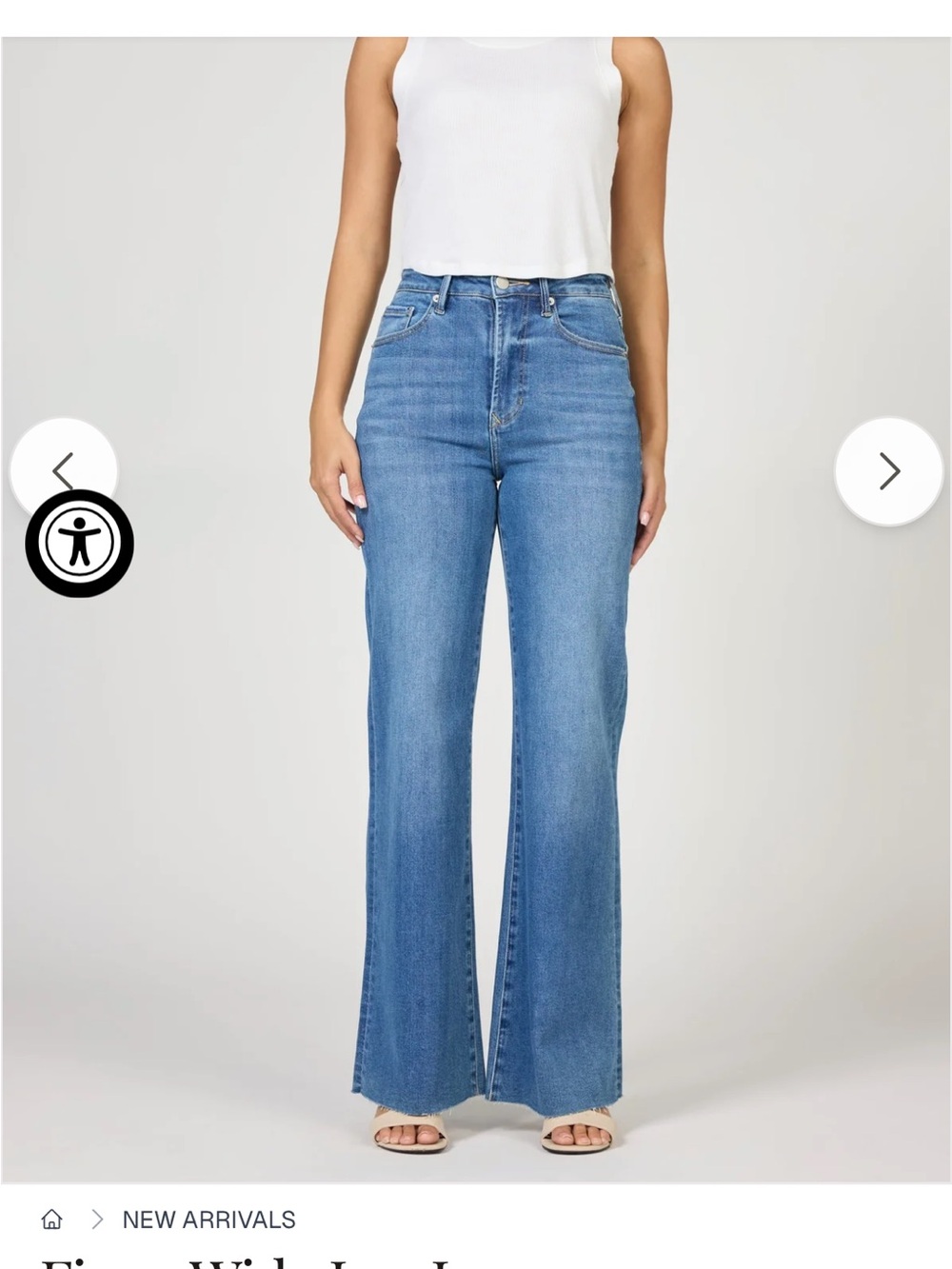 Dear John Blue Wide-Leg Jeans with Frayed Hem